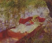 John Singer Sargent Two Women Asleep in a Punt under the Willows oil painting picture wholesale